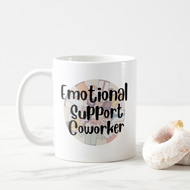 Emotional support coworker coffee mug (With Donut)
