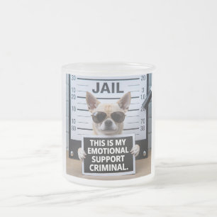 Emotional Support Criminal Frosted Glass Coffee Mug