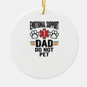 Emotional Support Dad Do Not Pet Vintage Shirt Des Ceramic Tree Decoration