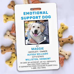 Emotional Support Dog Photo ID Badge
