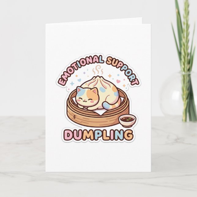Emotional Support Dumpling Cute Kawaii Dim Sum Chi Card (Front)