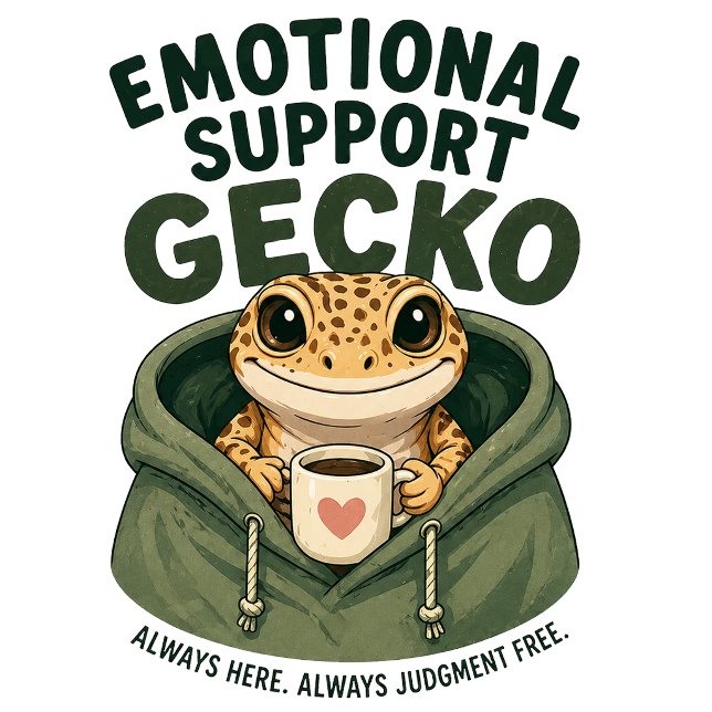 Emotional Support Gecko Funny Cute Reptile Shirt (Creator Uploaded)