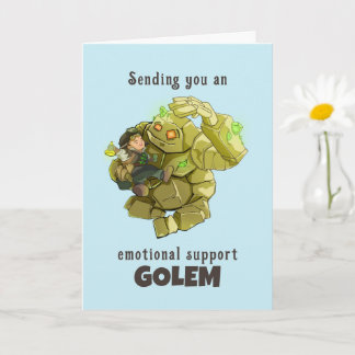 Emotional Support Golem greeting card