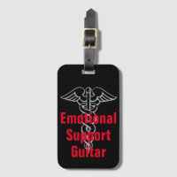 Emotional Support Guitar Funny Luggage Tag