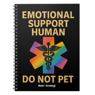 Emotional Support Human Do Not Pet Funny Halloween Notebook