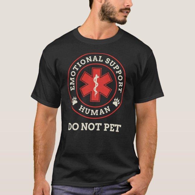 Emotional Support Human Do Not Pet Service Dog Lov T-Shirt (Front)