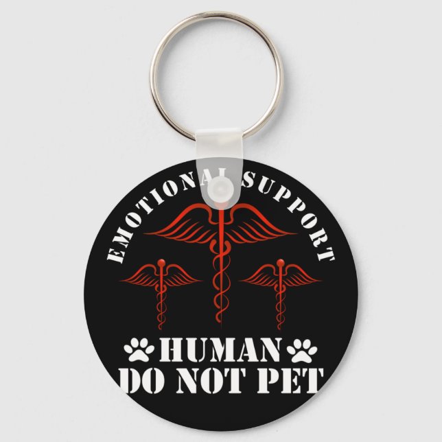 Emotional Support Human Do Not Pet - Service Key Ring (Front)