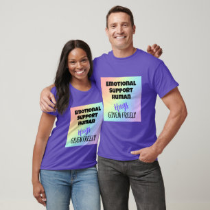 Emotional Support Human Hugs Rainbow T-Shirt