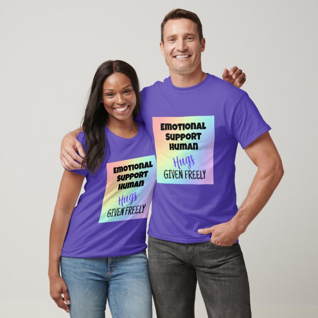 Emotional Support Human Hugs Rainbow T-Shirt (Unisex)