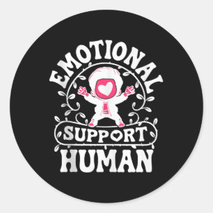 Emotional Support Human, Mental Health Awareness M Classic Round Sticker