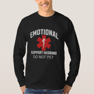 Emotional Support Husband Do Not Pet Funny Hallowe T-Shirt