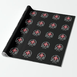 Emotional Support Husband Do Not Pet Paws Funny Wrapping Paper