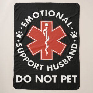 Emotional Support Husband Do Not Pet Sherpa Blanket