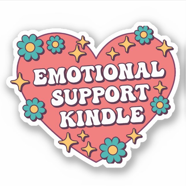Emotional Support Kindle Sticker (Front)