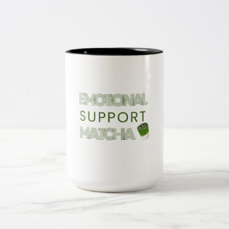 Emotional Support Matcha Funny Matcha Latte Gift Two-Tone Coffee Mug