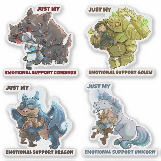 Emotional Support Mythical Creatures vinyl sticker (Front)