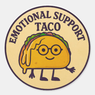 Emotional Support Taco  Classic Round Sticker