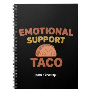Emotional Support Taco Funny Retro Kawaii Comfort Notebook