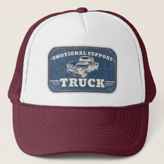 Emotional Support Truck Vintage Patch Design Trucker Hat