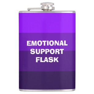 Emotional Support Vinyl Wrapped Flask