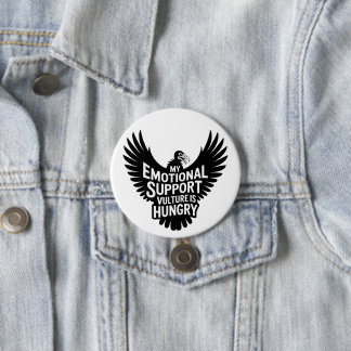 Emotional Support Vulture Funny Mental Health Meme 7.5 Cm Round Badge