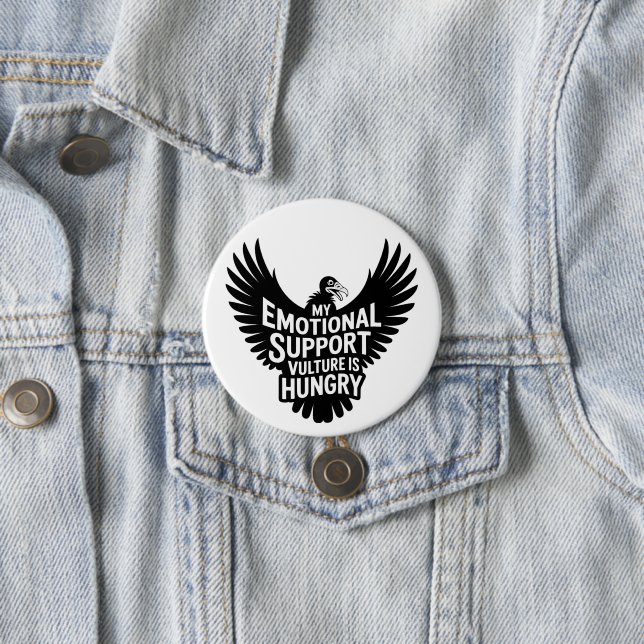 Emotional Support Vulture Funny Mental Health Meme 7.5 Cm Round Badge (In Situ)