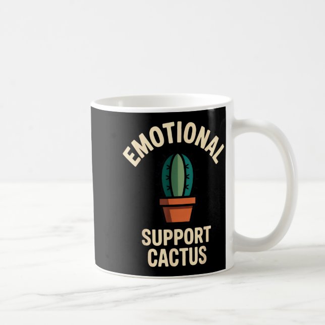 Emotional Suprt Cactus Funny Succulent Humor Outfi Coffee Mug (Right)