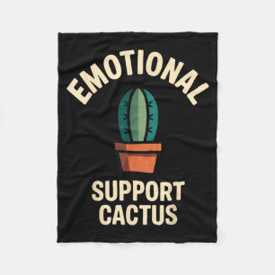 Emotional Suprt Cactus Funny Succulent Humor Outfi Fleece Blanket