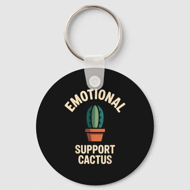 Emotional Suprt Cactus Funny Succulent Humor Outfi Key Ring (Front)