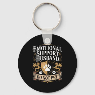 Emotional Suprt Husband Do Not Pet Fathers Day Fan Key Ring