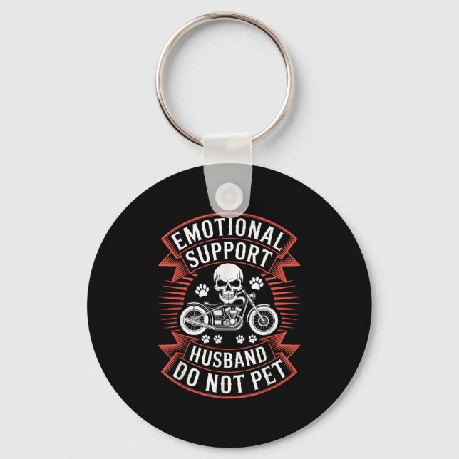 Emotional Suprt Husband Do Not Pet Fathers Day Mot Key Ring (Front)