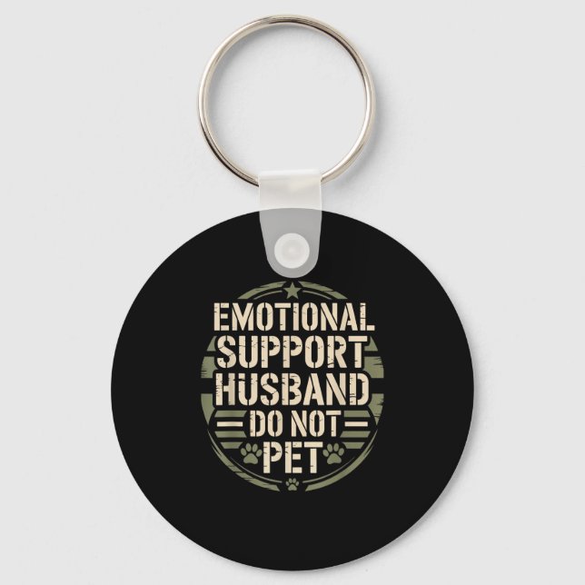 Emotional Suprt Husband Funny Pet For Men Wife  Key Ring (Front)