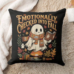 Emotionally Checked Into Fall Autumn Halloween Cushion