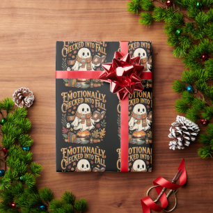 Emotionally Checked Into Fall Autumn Halloween Wrapping Paper