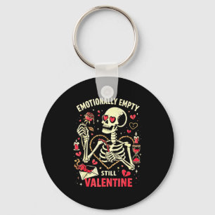Emotionally Empty Still Valentine Skeleton Love Me Key Ring