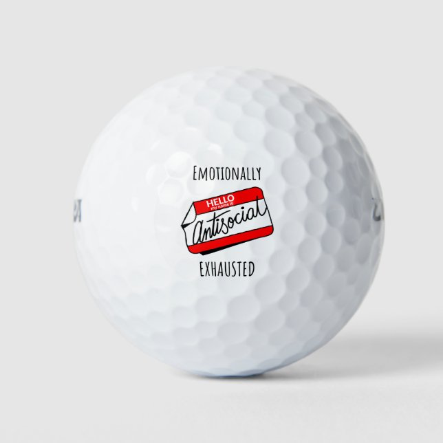 Emotionally Exhausted  Golf Balls (Front)