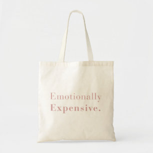 Emotionally Expensive Minimal Aesthetic Canvas Tote Bag