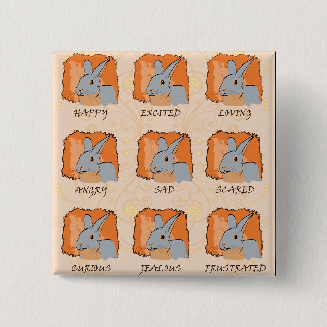 EMOTIONS - BLUE 15 CM SQUARE BADGE (Front)