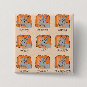 EMOTIONS - BLUE 15 CM SQUARE BADGE