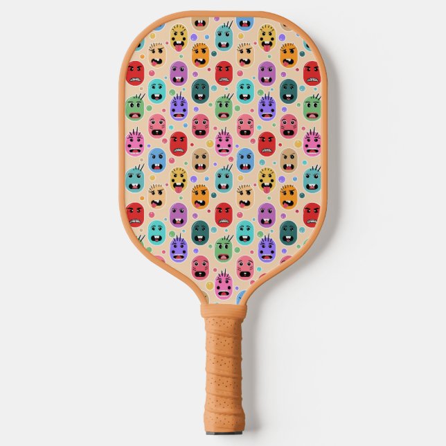 Emotions Colorful Faces Pickleball Paddle (Front)
