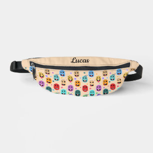 Emotions Colourful Faces Custom Name Bum Bags