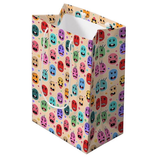 Emotions Colourful Faces Medium Gift Bag (Front Angled)