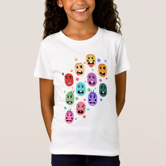 Emotions Colourful Faces T-Shirt (Front)