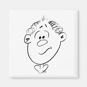 Emotions Men's Face Drawing Animi Magnet