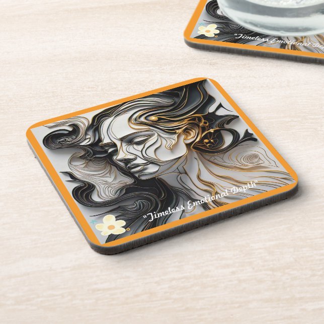 "Emotive Black and White" Coaster (Left Side)