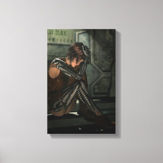 Emotive Futuristic Cyborg Female SCIFI Fantasy Art Canvas Print