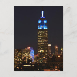Emp St Building Blue for Autism 2012 RL Postcard
