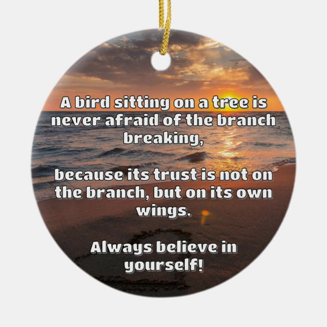 Empath Belief Positive Encouragement Quote  Ceramic Tree Decoration (Front)
