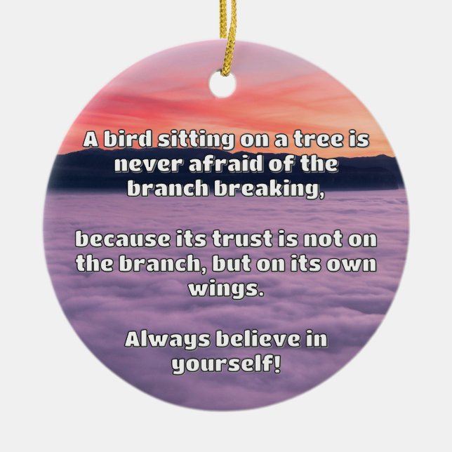 Empath Belief Positive Encouragement Quote  Ceramic Tree Decoration (Front)