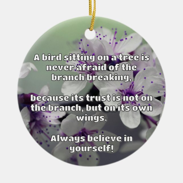Empath Belief Positive Encouragement Quote  Ceramic Tree Decoration (Front)